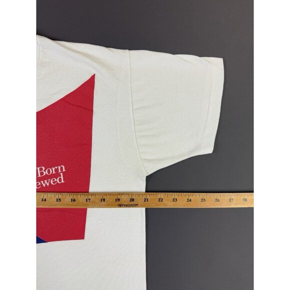 Vintage 90s Lone Star Beer Alcohol Drink Promo Texas Born Brewed Single Stitch T - Picture 8 of 9